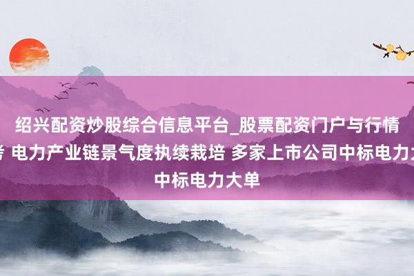 绍兴配资炒股综合信息平台_股票配资门户与行情参考 电力产业链景气度执续栽培 多家上市公司中标电力大单